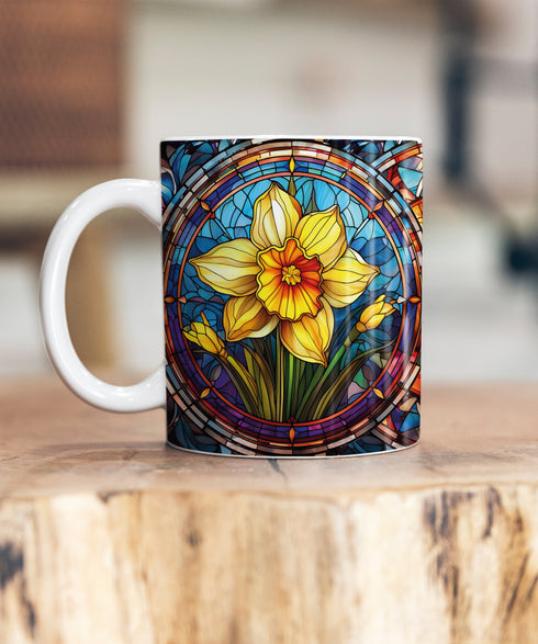 Daffodil Suncatcher Artwork Ceramic Mug